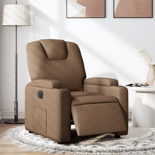 Fauteuil verstelbaar elektrisch stof bruin is nu te koop bij PeponiXL, paradijselijk wonen!