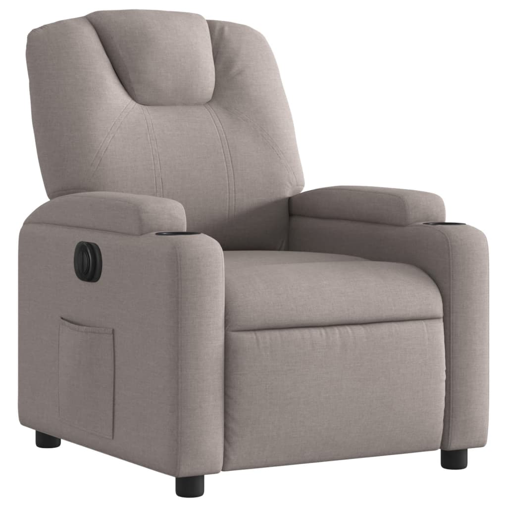 Fauteuil verstelbaar elektrisch stof taupe is nu te koop bij PeponiXL, paradijselijk wonen!