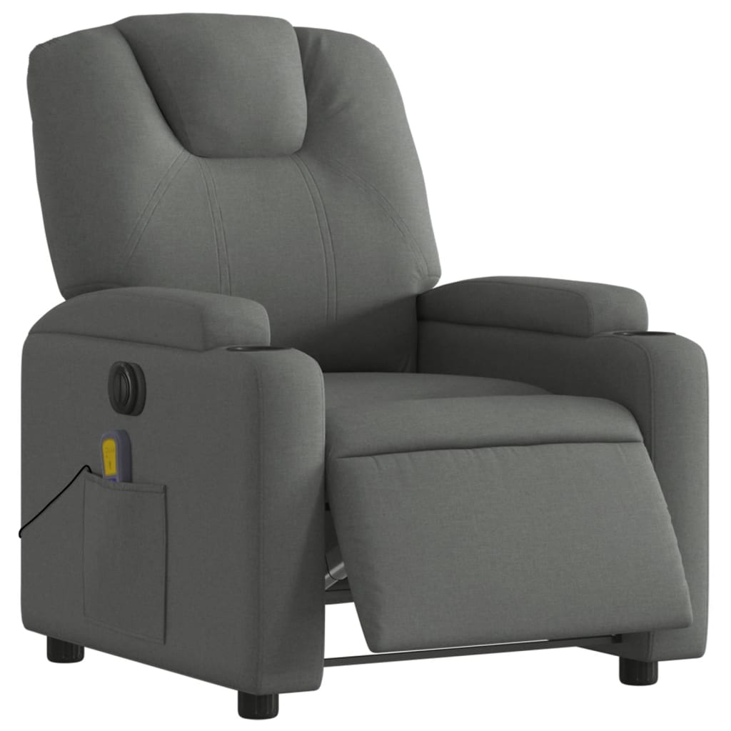 Massagestoel elektrisch verstelbaar stof donkergrijs is nu te koop bij PeponiXL, paradijselijk wonen!