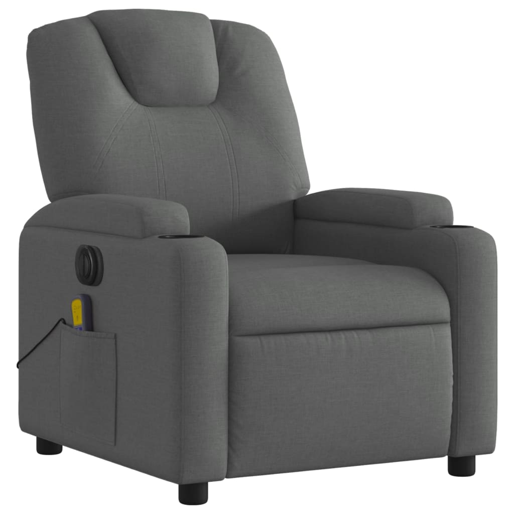 Massagestoel elektrisch verstelbaar stof donkergrijs is nu te koop bij PeponiXL, paradijselijk wonen!