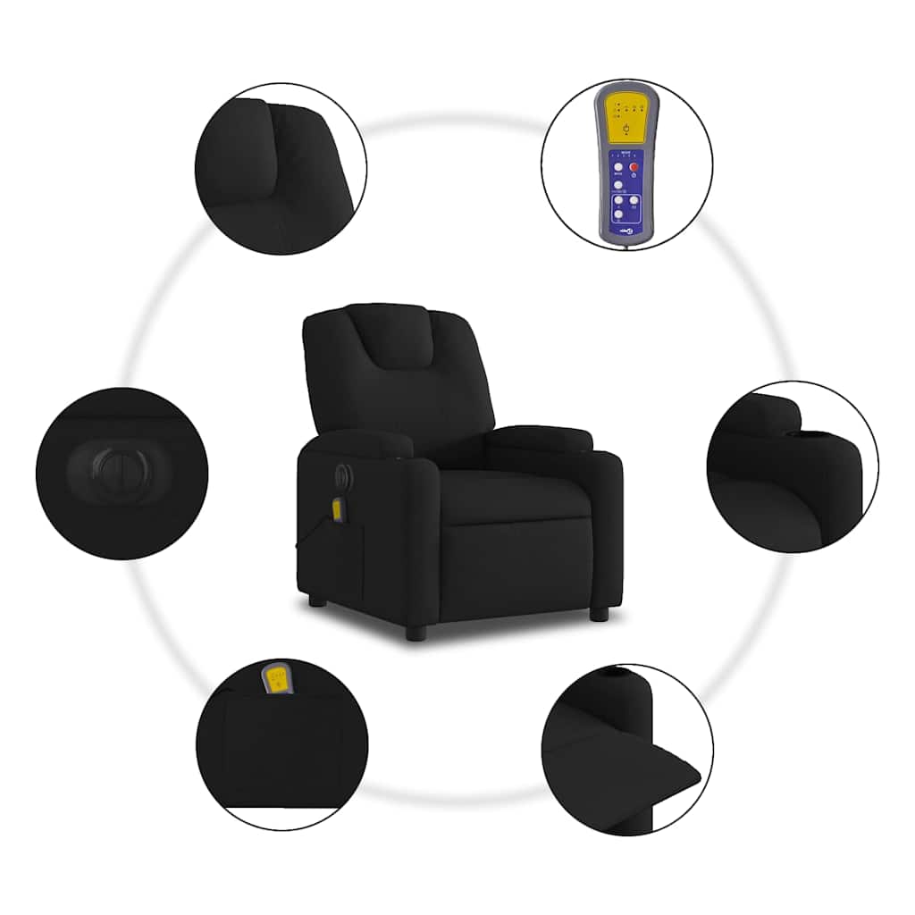 Massagestoel elektrisch verstelbaar stof zwart is nu te koop bij PeponiXL, paradijselijk wonen!