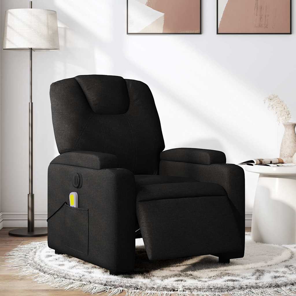 Massagestoel elektrisch verstelbaar stof zwart is nu te koop bij PeponiXL, paradijselijk wonen!