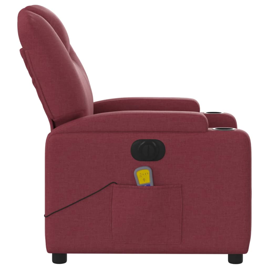 Massagestoel elektrisch verstelbaar stof wijnrood is nu te koop bij PeponiXL, paradijselijk wonen!