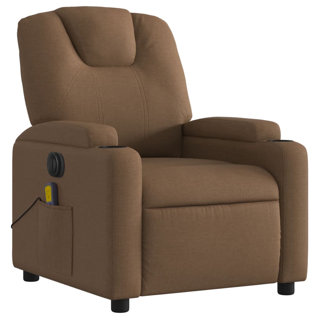 Massagestoel elektrisch verstelbaar stof bruin is nu te koop bij PeponiXL, paradijselijk wonen!