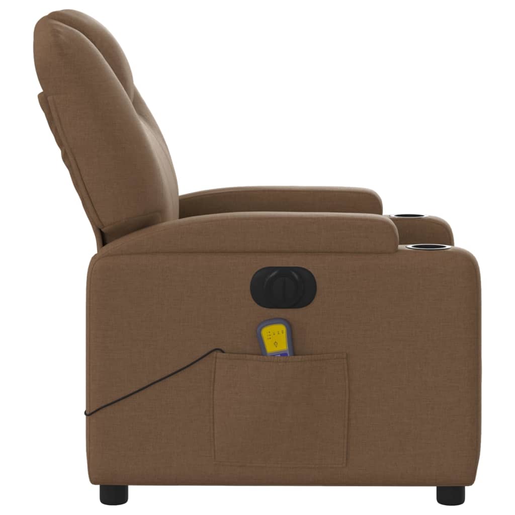 Massagestoel elektrisch verstelbaar stof bruin is nu te koop bij PeponiXL, paradijselijk wonen!