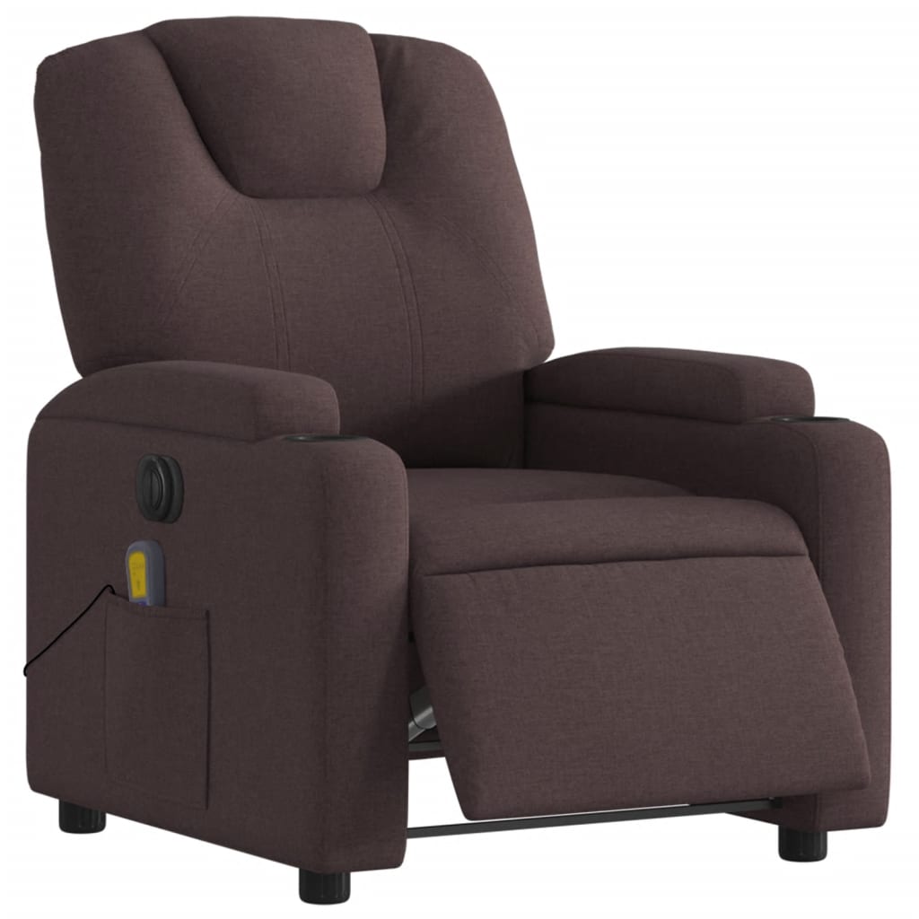 Massagestoel elektrisch verstelbaar stof donkerbruin is nu te koop bij PeponiXL, paradijselijk wonen!