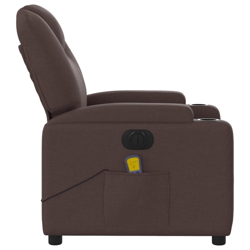 Massagestoel elektrisch verstelbaar stof donkerbruin is nu te koop bij PeponiXL, paradijselijk wonen!