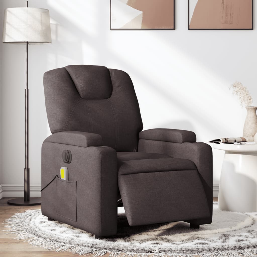 Massagestoel elektrisch verstelbaar stof donkerbruin is nu te koop bij PeponiXL, paradijselijk wonen!