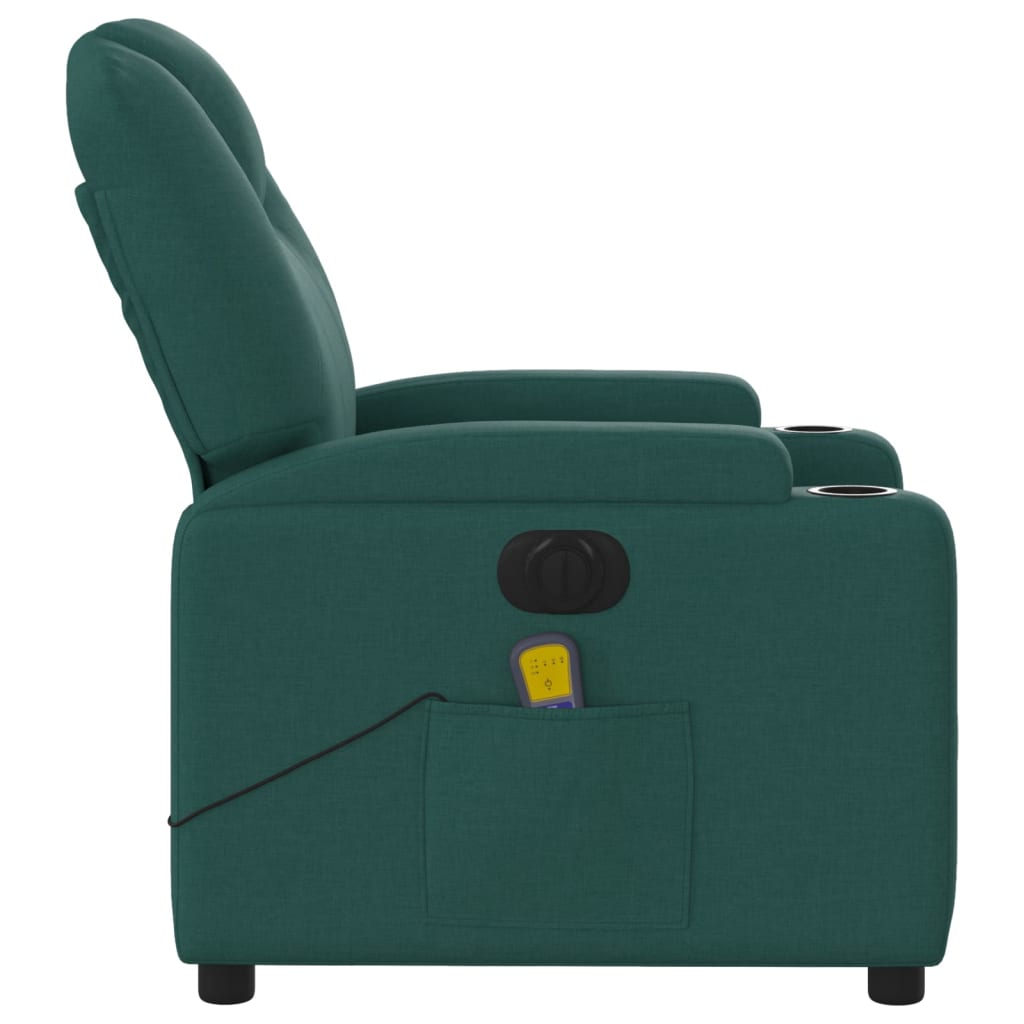 Massagestoel elektrisch verstelbaar stof donkergroen is nu te koop bij PeponiXL, paradijselijk wonen!