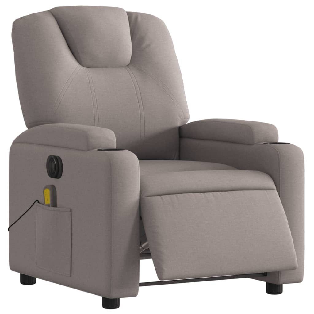 Massagestoel elektrisch verstelbaar stof taupe is nu te koop bij PeponiXL, paradijselijk wonen!