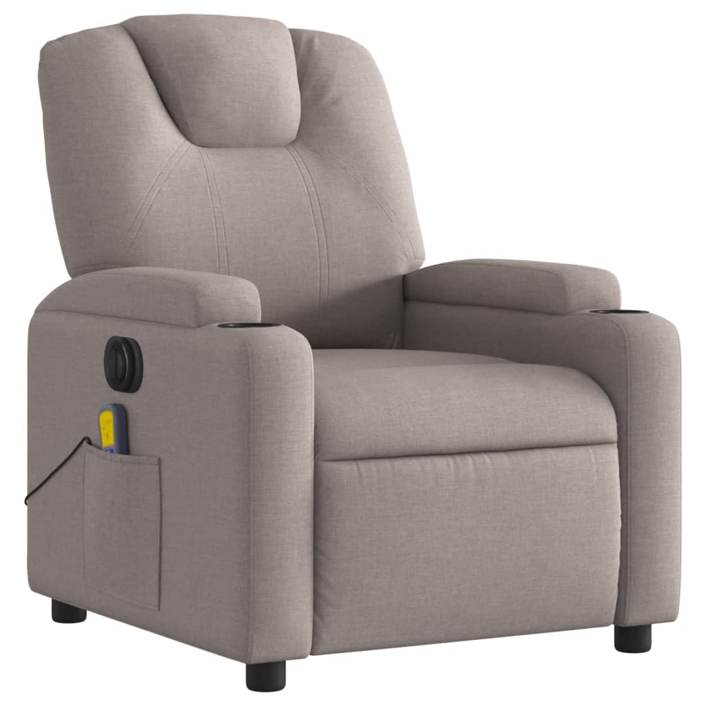 Massagestoel elektrisch verstelbaar stof taupe is nu te koop bij PeponiXL, paradijselijk wonen!