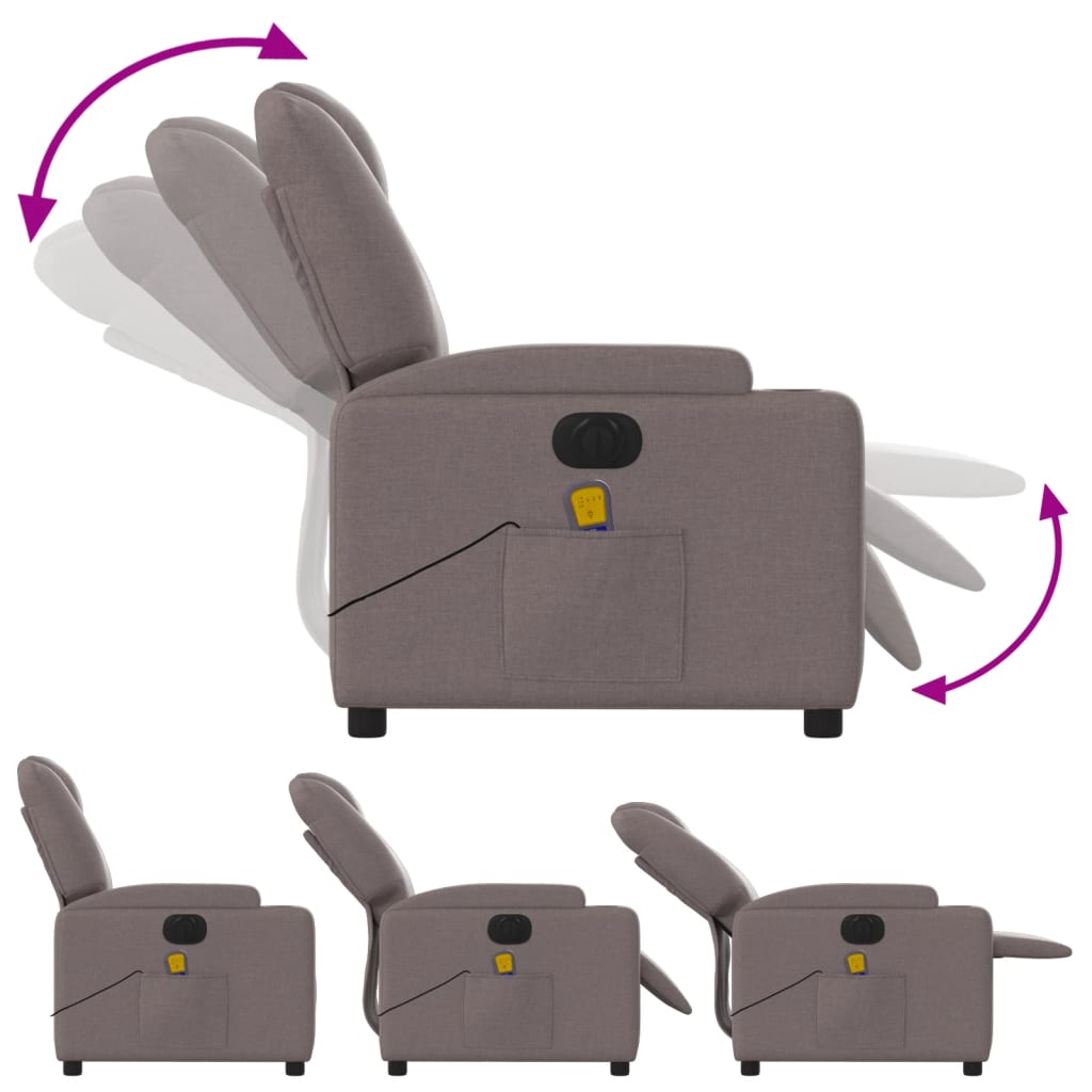 Massagestoel elektrisch verstelbaar stof taupe is nu te koop bij PeponiXL, paradijselijk wonen!