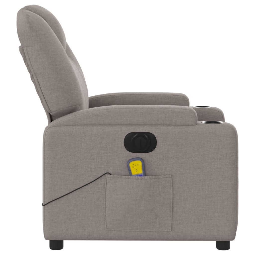 Massagestoel elektrisch verstelbaar stof taupe is nu te koop bij PeponiXL, paradijselijk wonen!