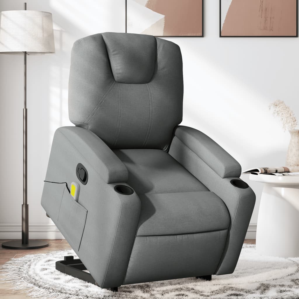 Sta-op-massagestoel verstelbaar stof donkergrijs is nu te koop bij PeponiXL, paradijselijk wonen!