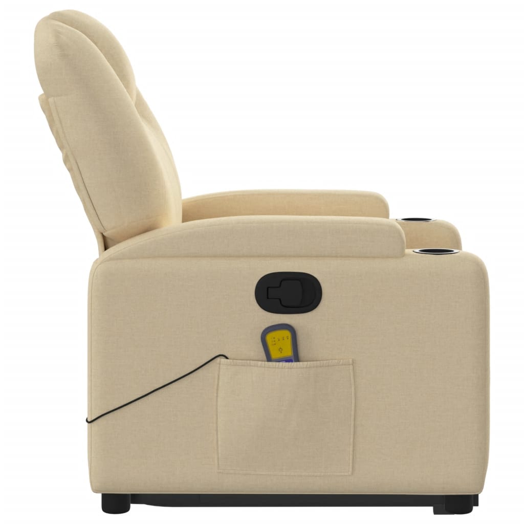 Sta-op-massagestoel verstelbaar stof crèmekleurig is nu te koop bij PeponiXL, paradijselijk wonen!
