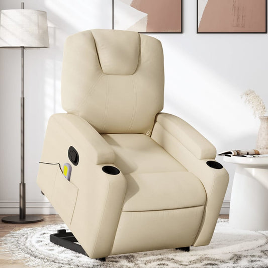 Sta-op-massagestoel verstelbaar stof crèmekleurig is nu te koop bij PeponiXL, paradijselijk wonen!