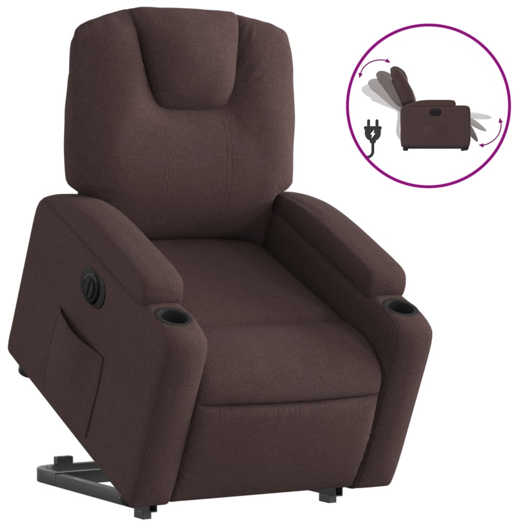 Sta-op-stoel elektrisch stof donkerbruin is nu te koop bij PeponiXL, paradijselijk wonen!