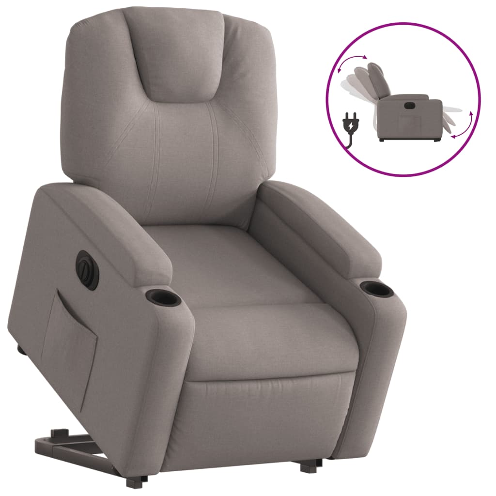 Sta-op-stoel elektrisch verstelbaar stof taupe is nu te koop bij PeponiXL, paradijselijk wonen!
