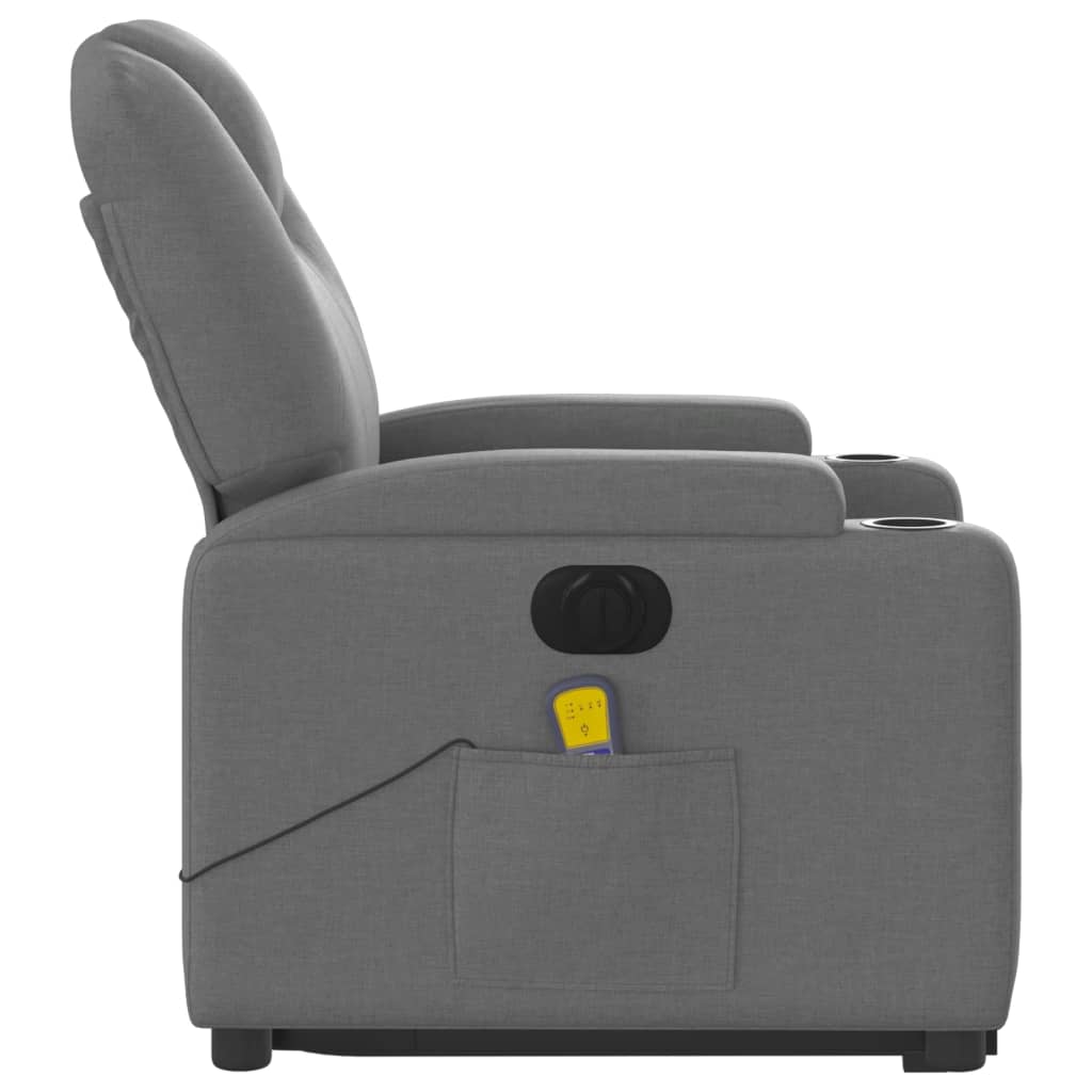 Sta-op-massagestoel elektrisch verstelbaar stof donkergrijs is nu te koop bij PeponiXL, paradijselijk wonen!