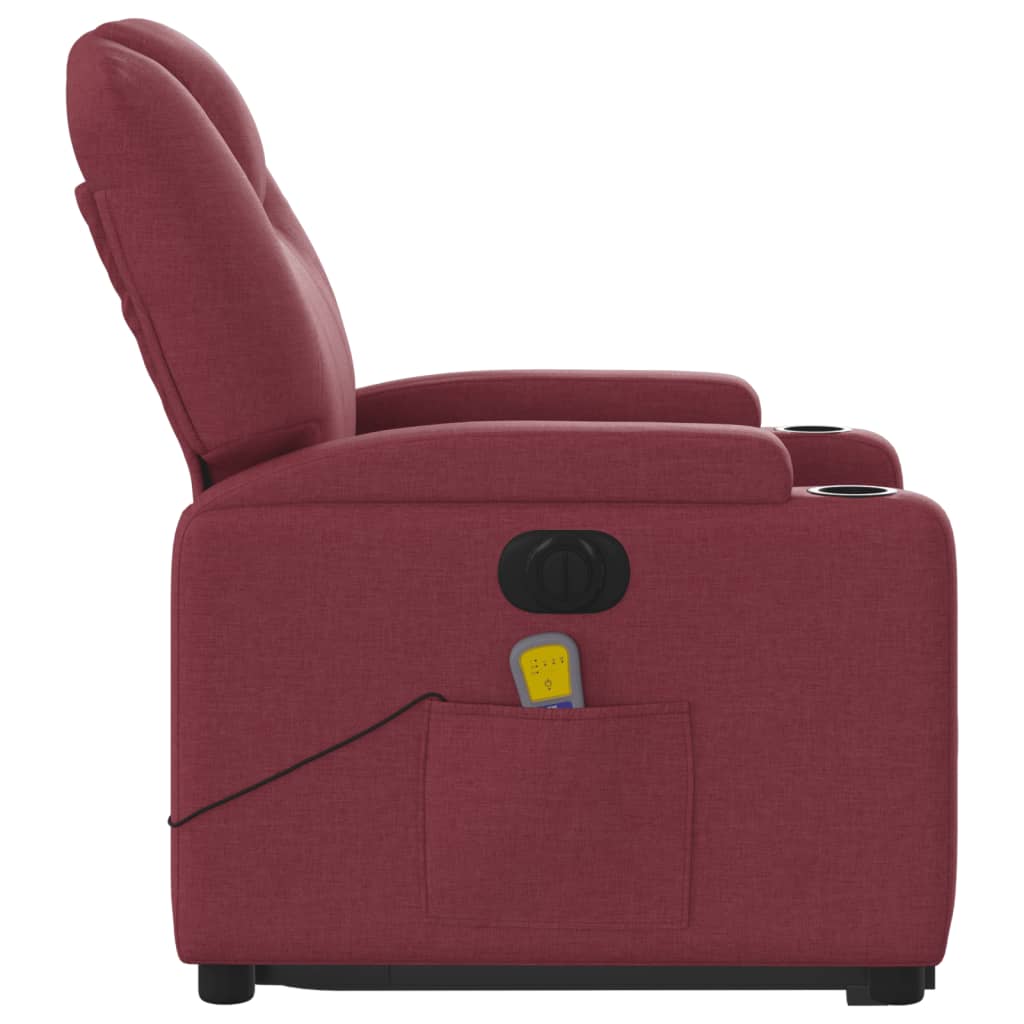 Sta-op-massagestoel elektrisch verstelbaar stof wijnrood is nu te koop bij PeponiXL, paradijselijk wonen!
