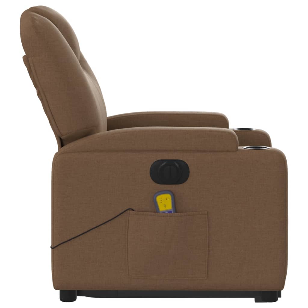 Sta-op-massagestoel elektrisch verstelbaar stof bruin is nu te koop bij PeponiXL, paradijselijk wonen!