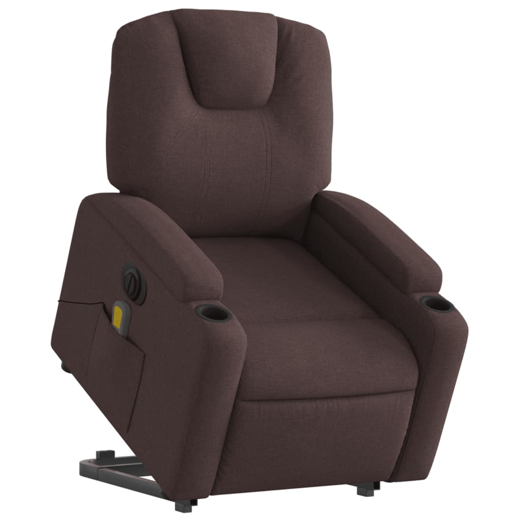 Sta-op-massagestoel elektrisch verstelbaar stof donkerbruin is nu te koop bij PeponiXL, paradijselijk wonen!