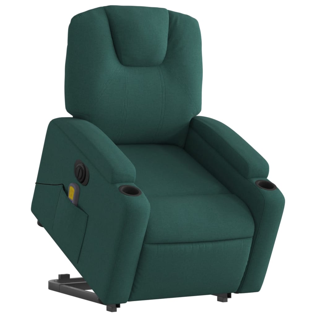 Sta-op-massagestoel elektrisch verstelbaar stof donkergroen is nu te koop bij PeponiXL, paradijselijk wonen!