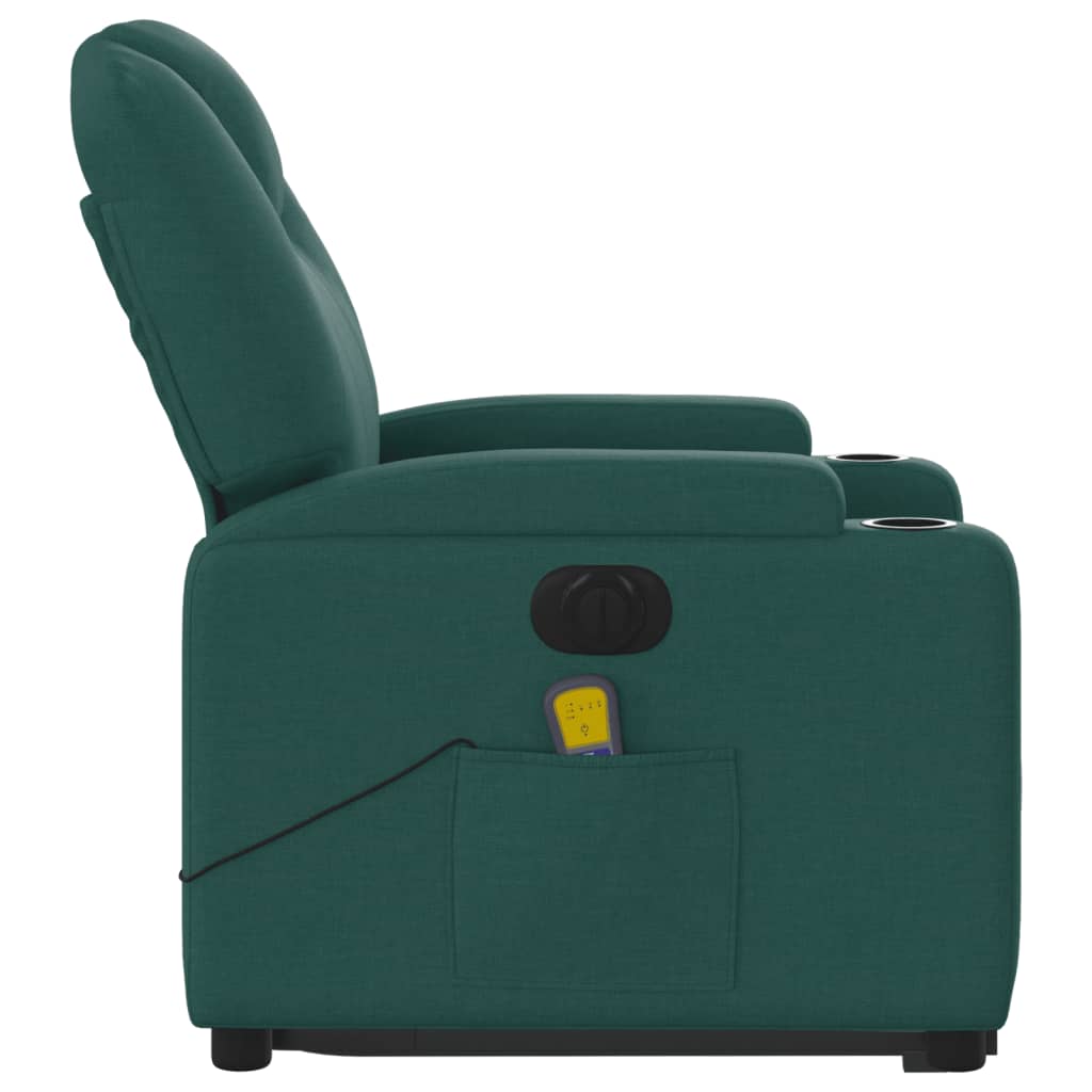 Sta-op-massagestoel elektrisch verstelbaar stof donkergroen is nu te koop bij PeponiXL, paradijselijk wonen!