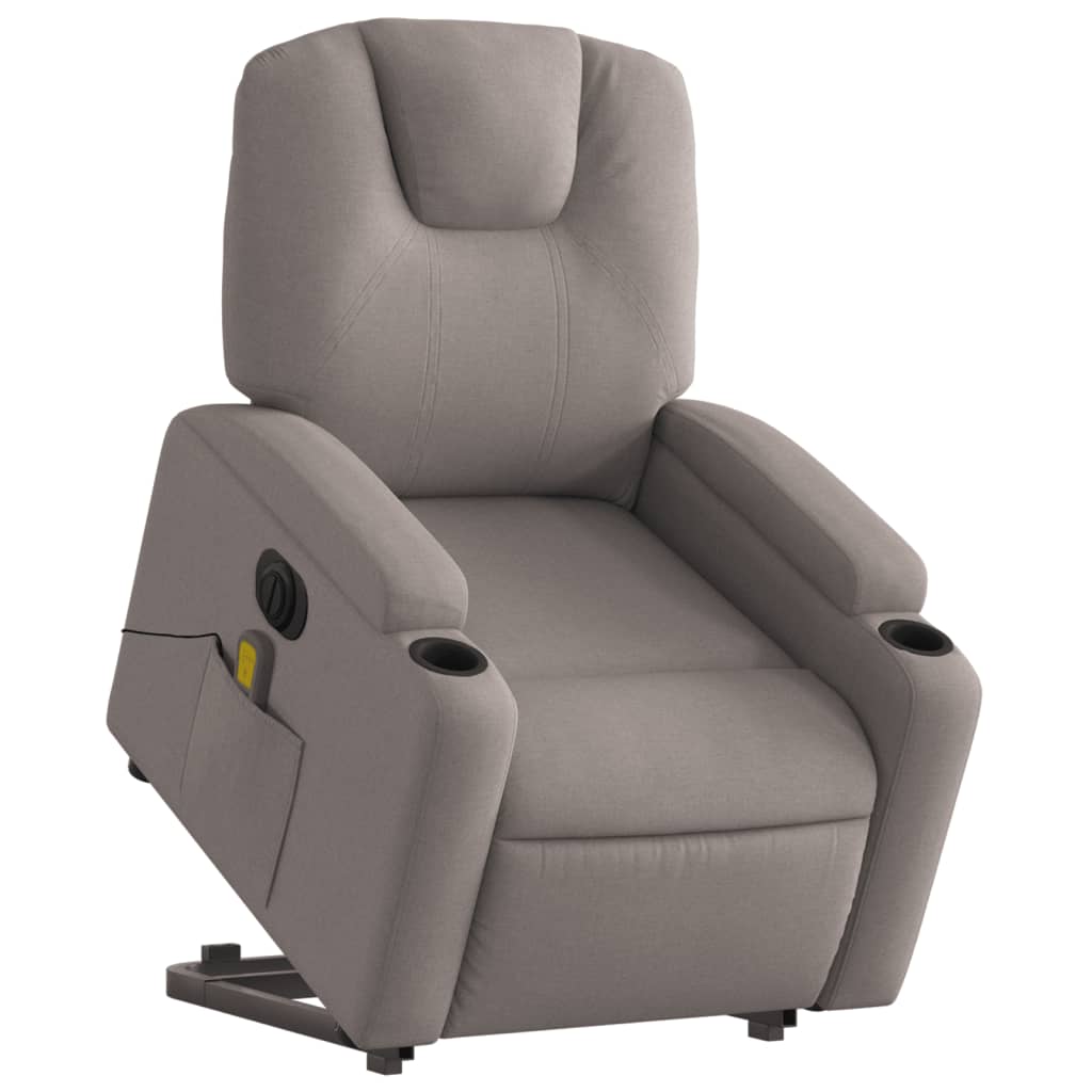 Sta-op-massagestoel elektrisch verstelbaar stof taupe is nu te koop bij PeponiXL, paradijselijk wonen!