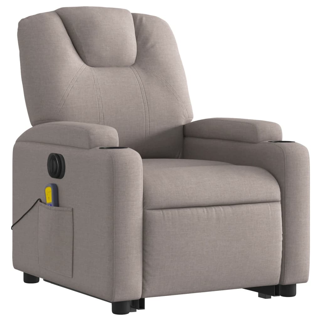Sta-op-massagestoel elektrisch verstelbaar stof taupe is nu te koop bij PeponiXL, paradijselijk wonen!