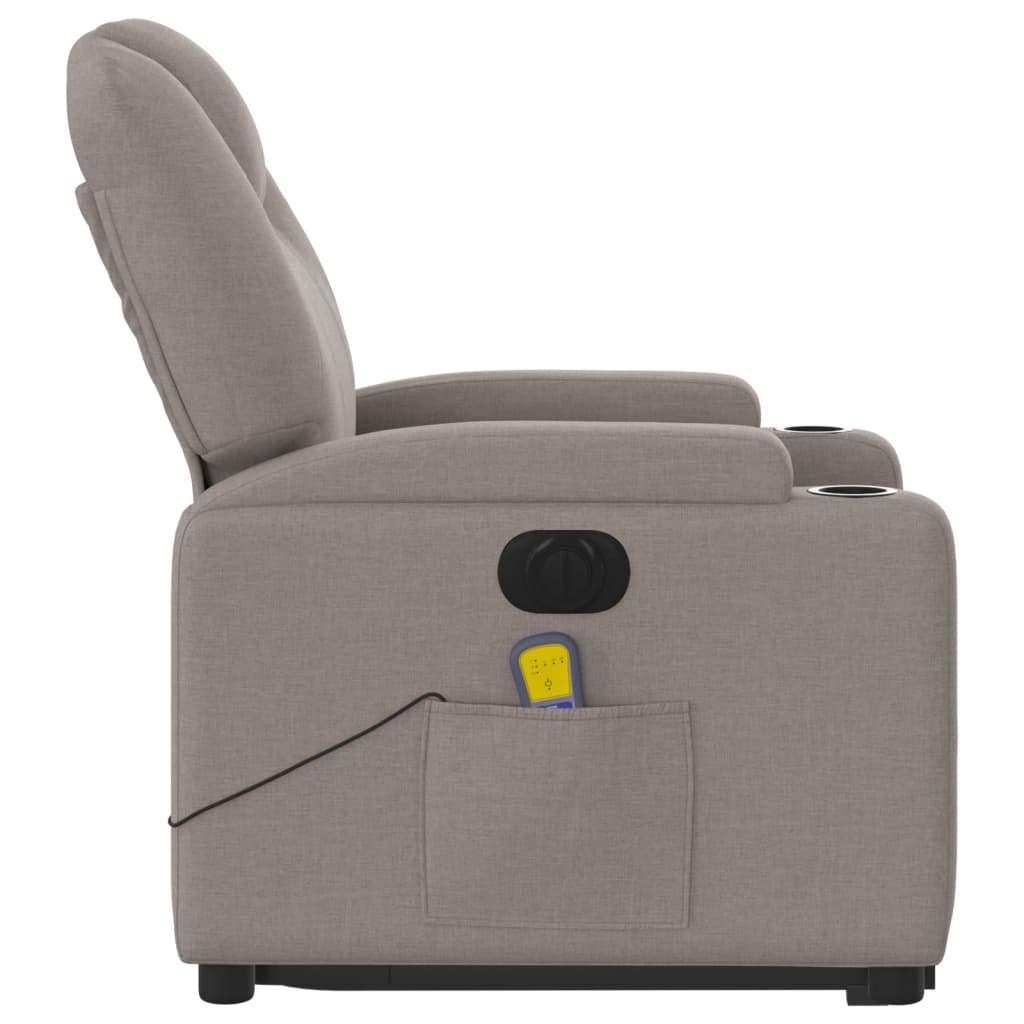 Sta-op-massagestoel elektrisch verstelbaar stof taupe is nu te koop bij PeponiXL, paradijselijk wonen!