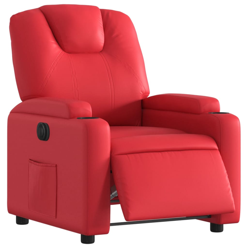 Fauteuil verstelbaar elektrisch kunstleer rood is nu te koop bij PeponiXL, paradijselijk wonen!