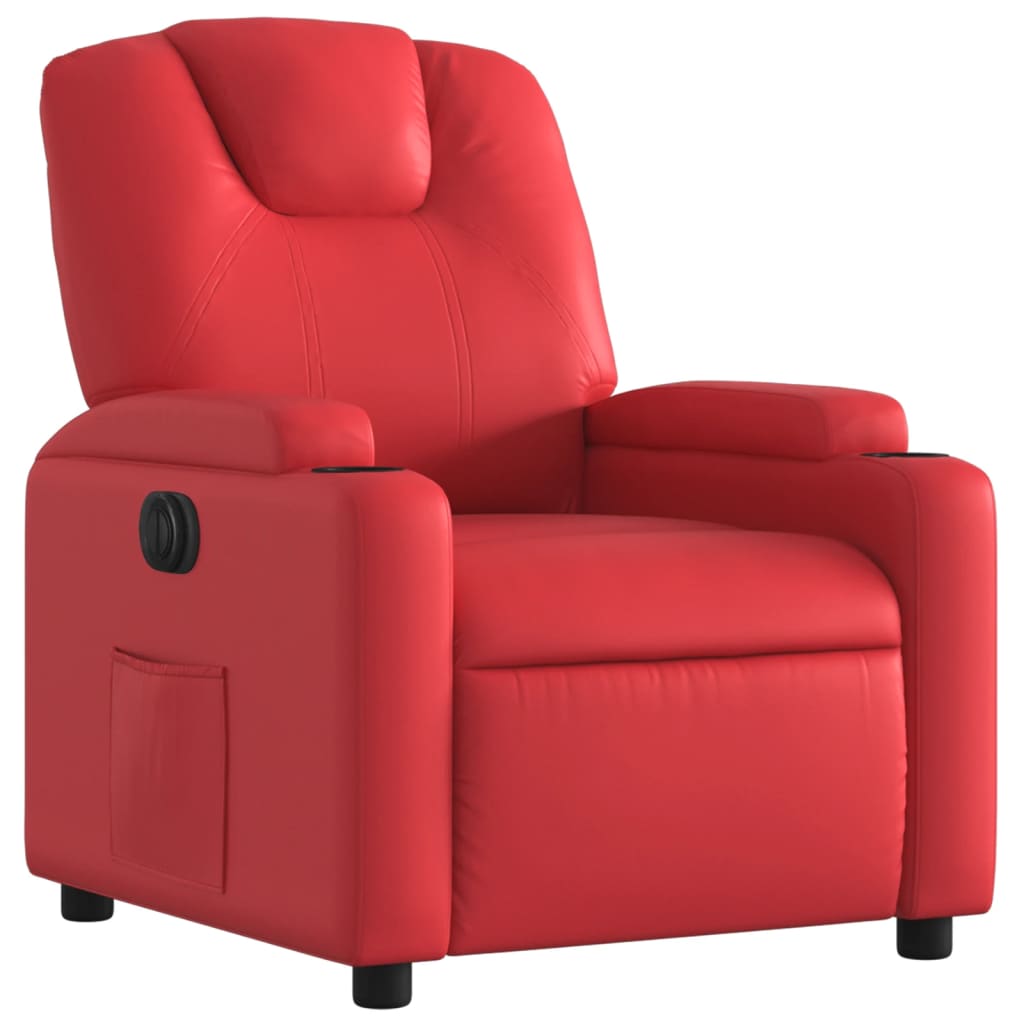 Fauteuil verstelbaar elektrisch kunstleer rood is nu te koop bij PeponiXL, paradijselijk wonen!