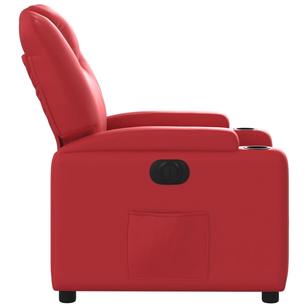 Fauteuil verstelbaar elektrisch kunstleer rood is nu te koop bij PeponiXL, paradijselijk wonen!