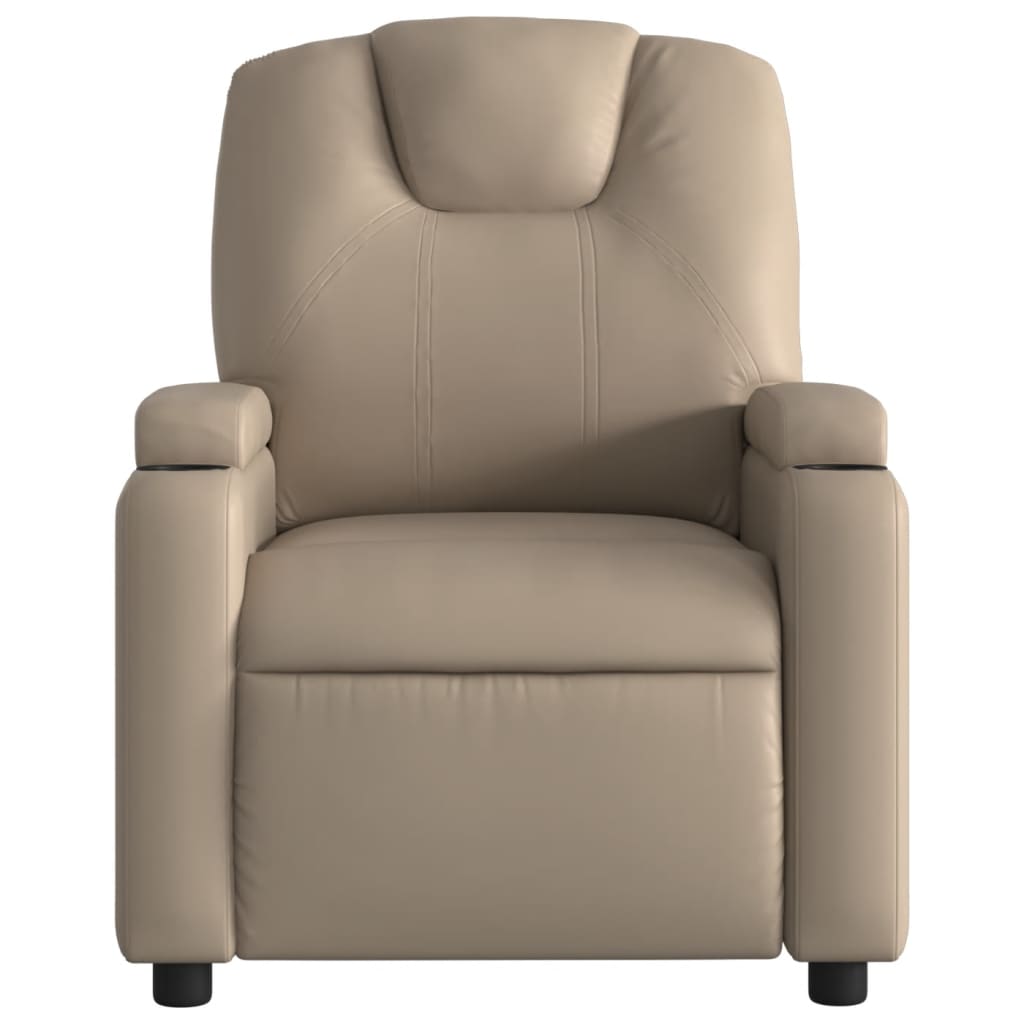 Fauteuil verstelbaar elektrisch kunstleer cappuccinokleurig is nu te koop bij PeponiXL, paradijselijk wonen!