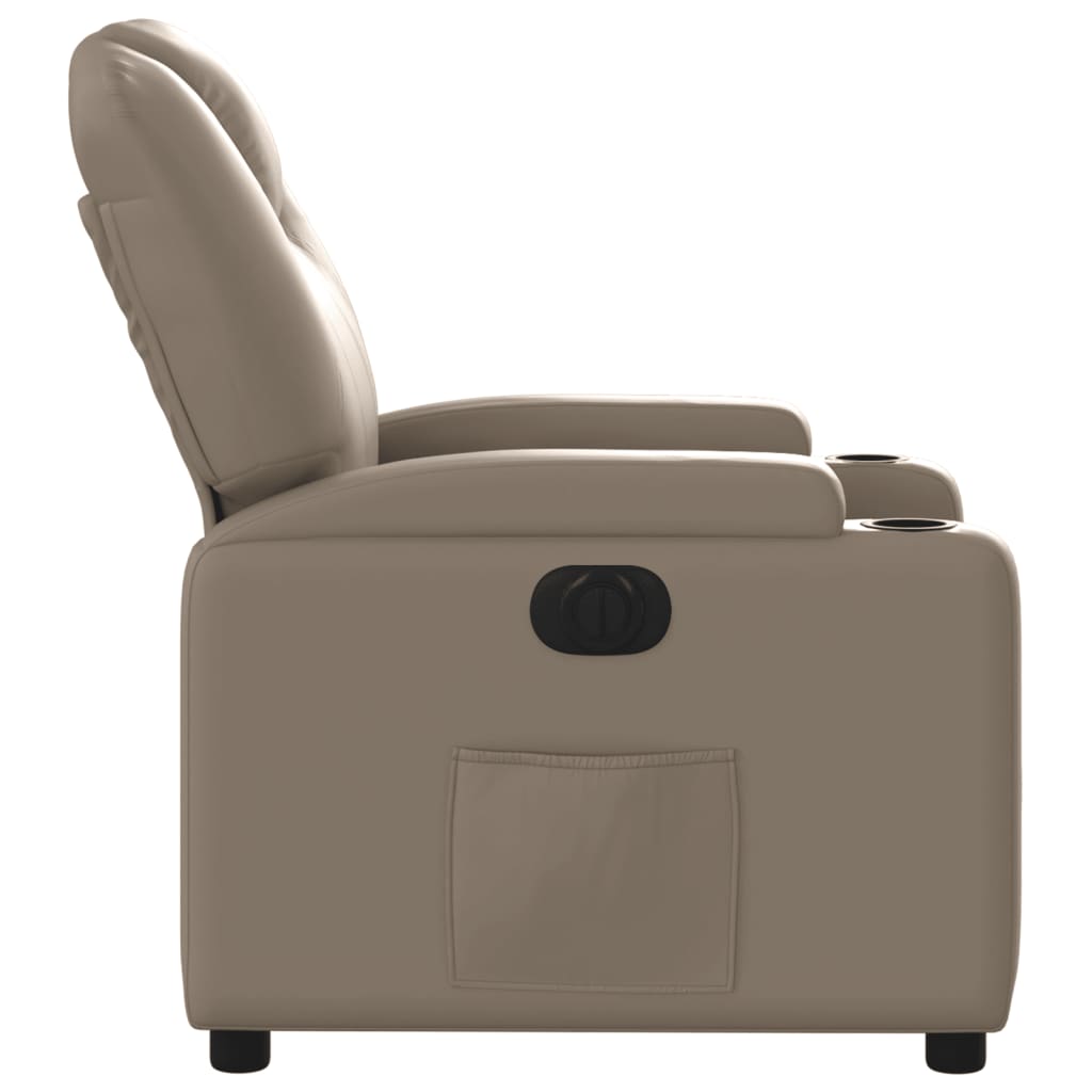 Fauteuil verstelbaar elektrisch kunstleer cappuccinokleurig is nu te koop bij PeponiXL, paradijselijk wonen!