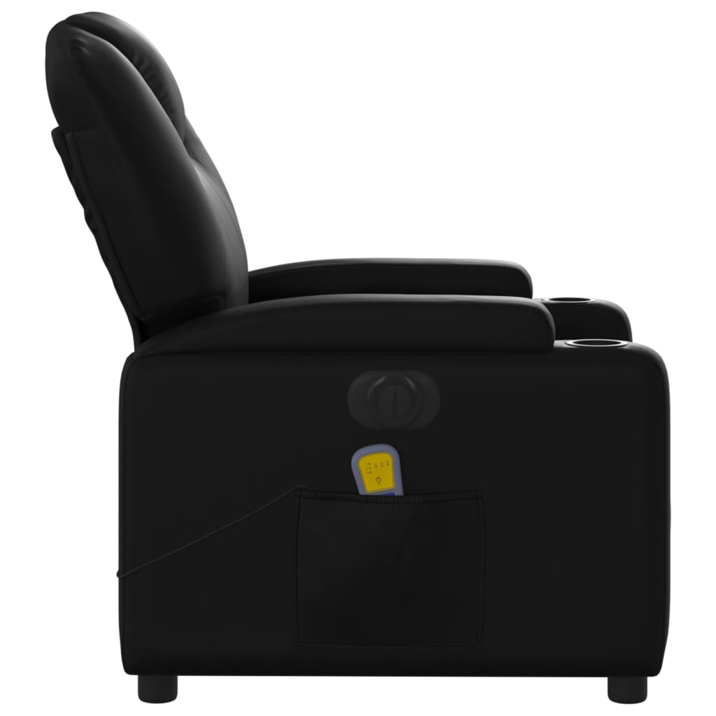 Massagestoel verstelbaar elektrisch kunstleer zwart is nu te koop bij PeponiXL, paradijselijk wonen!