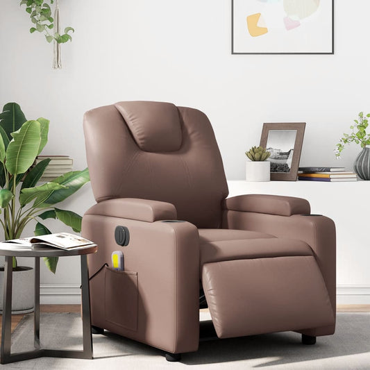 Massagestoel verstelbaar elektrisch kunstleer bruin is nu te koop bij PeponiXL, paradijselijk wonen!