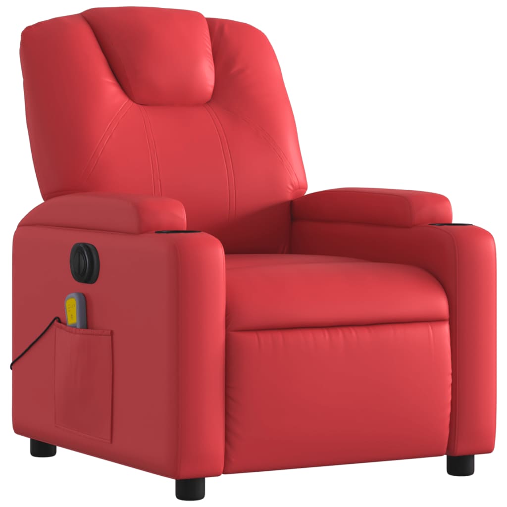 Massagestoel verstelbaar elektrisch kunstleer rood is nu te koop bij PeponiXL, paradijselijk wonen!