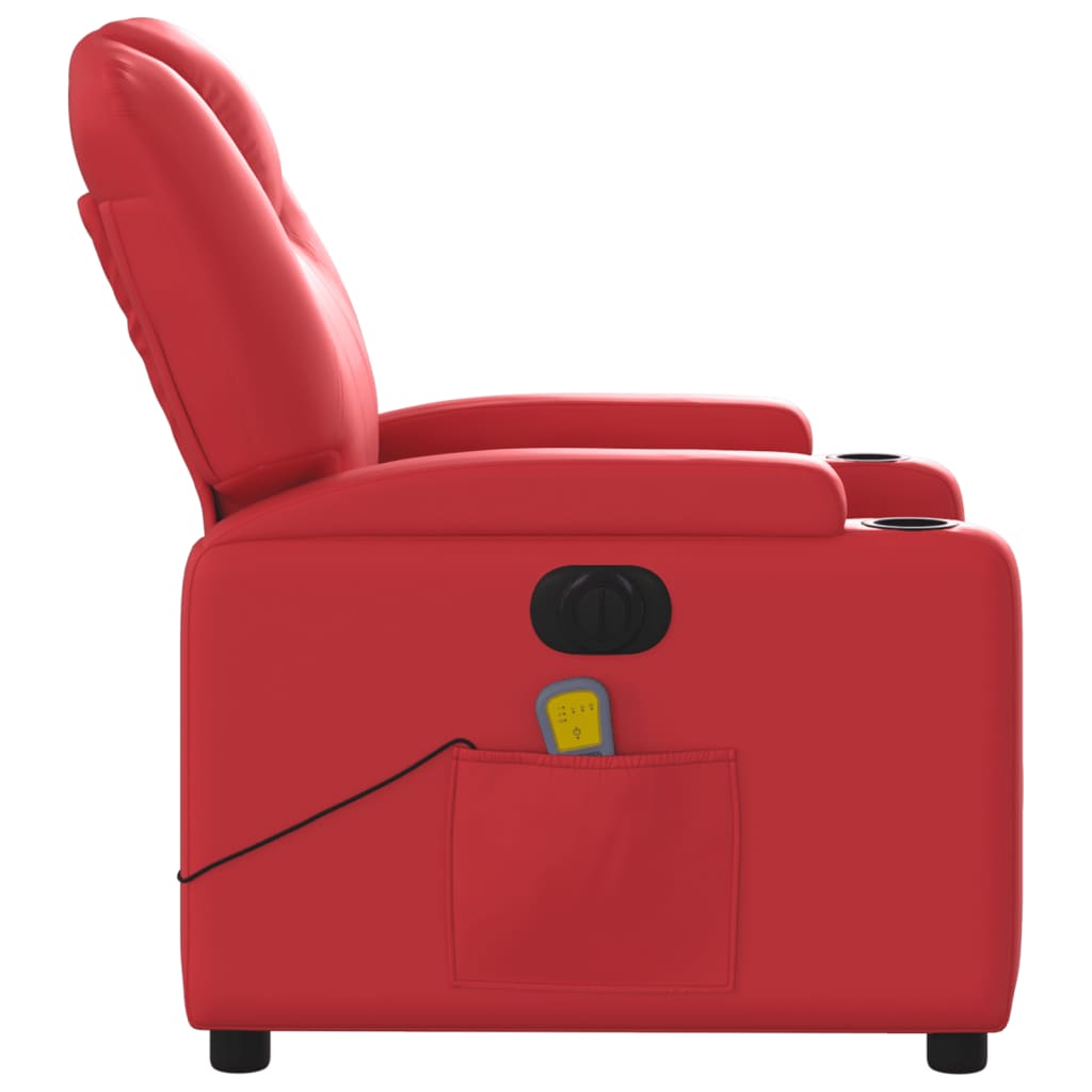 Massagestoel verstelbaar elektrisch kunstleer rood is nu te koop bij PeponiXL, paradijselijk wonen!