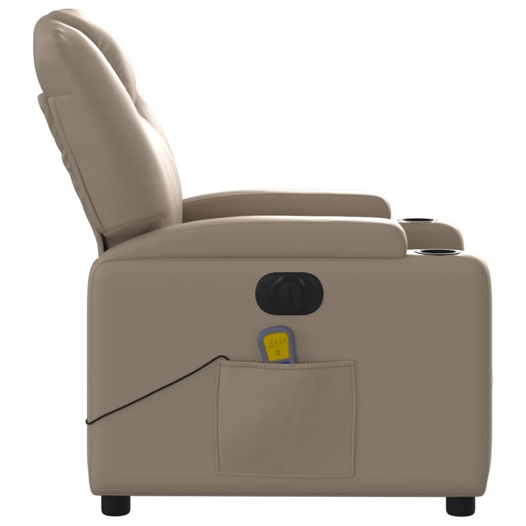 Massagestoel verstelbaar elektrisch kunstleer cappuccinokleurig is nu te koop bij PeponiXL, paradijselijk wonen!