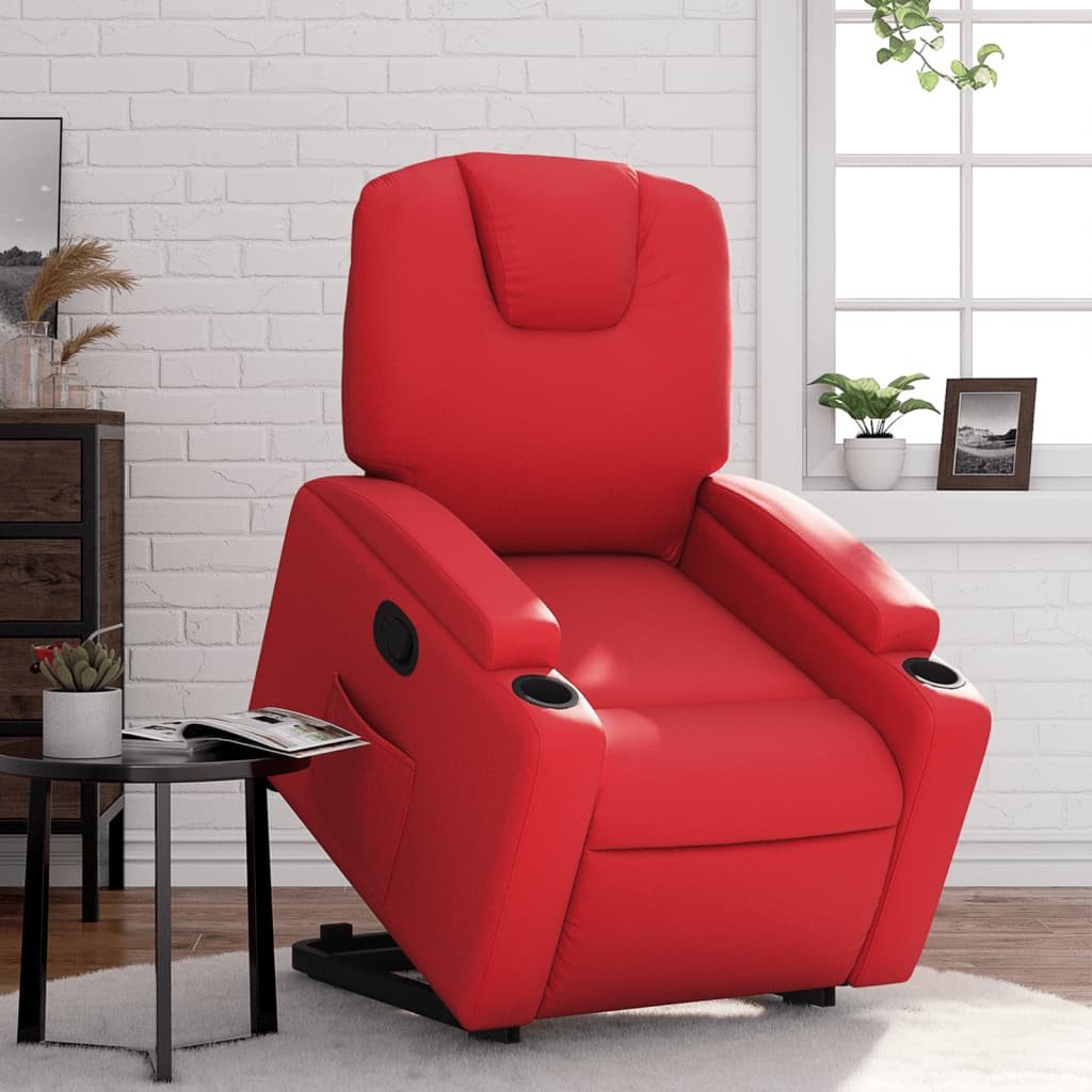 Sta-op-stoel kunstleer rood is nu te koop bij PeponiXL, paradijselijk wonen!
