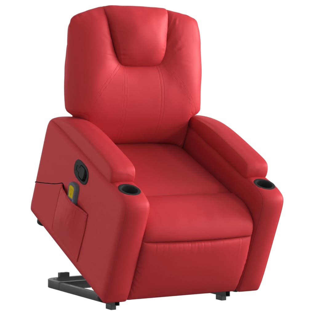 Sta-op-massagestoel verstelbaar kunstleer rood is nu te koop bij PeponiXL, paradijselijk wonen!