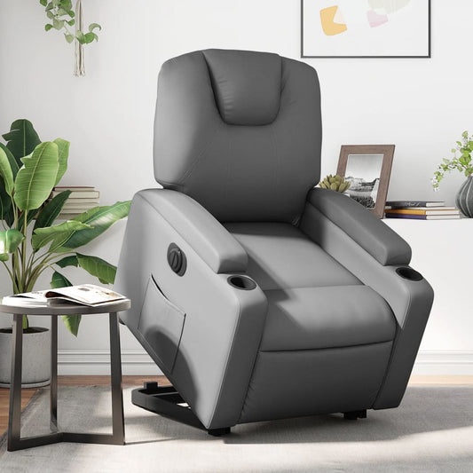 Sta-op-stoel elektrisch kunstleer grijs is nu te koop bij PeponiXL, paradijselijk wonen!