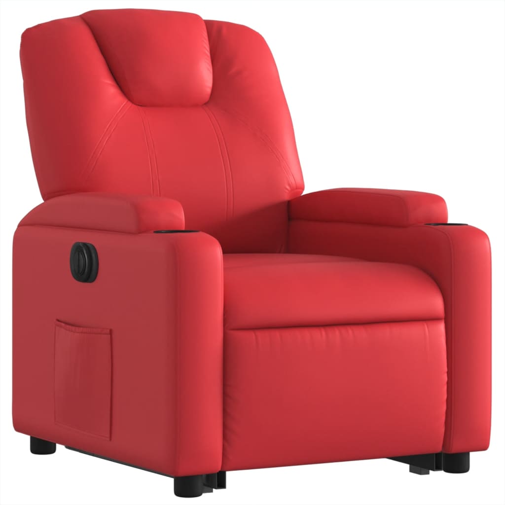 Sta-op-stoel elektrisch kunstleer rood is nu te koop bij PeponiXL, paradijselijk wonen!