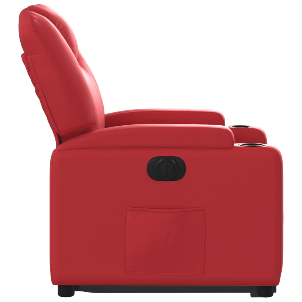 Sta-op-stoel elektrisch kunstleer rood is nu te koop bij PeponiXL, paradijselijk wonen!