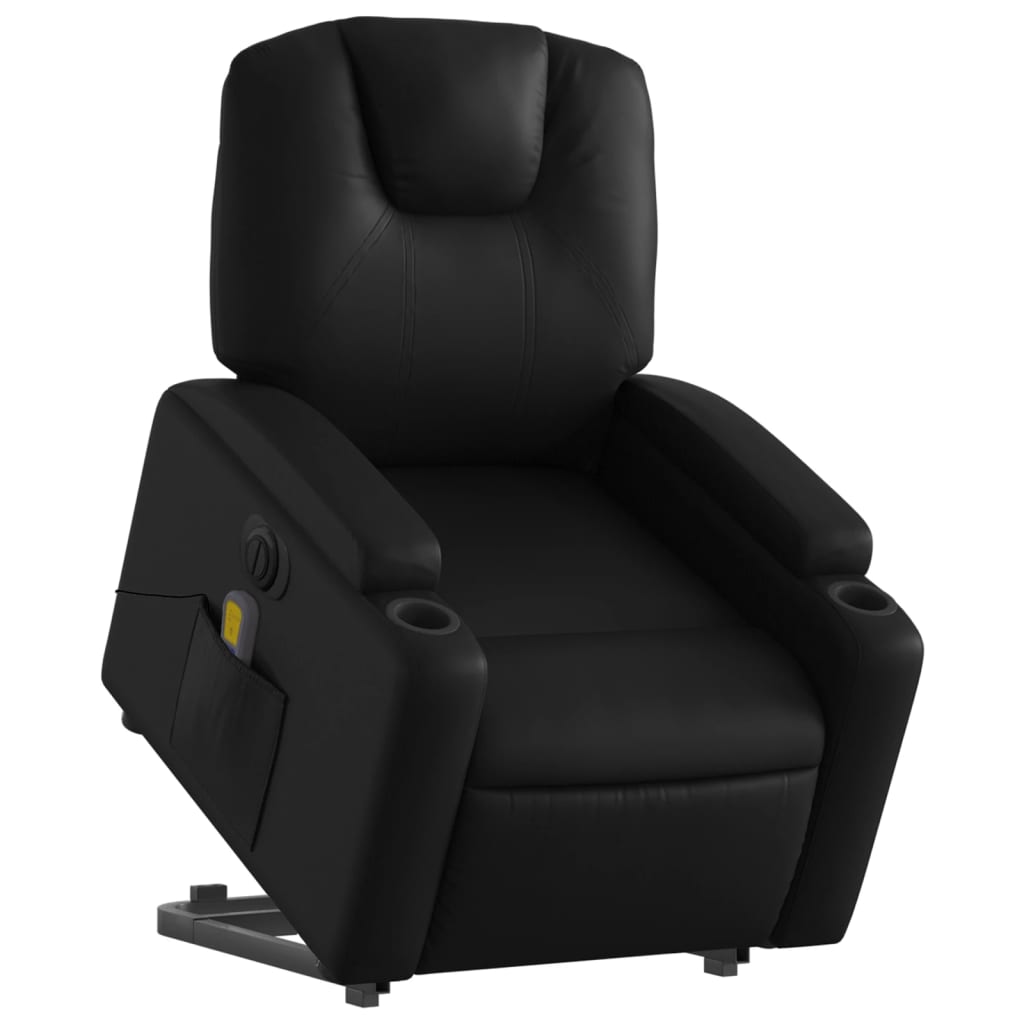 Sta-op-massagestoel elektrisch kunstleer zwart is nu te koop bij PeponiXL, paradijselijk wonen!