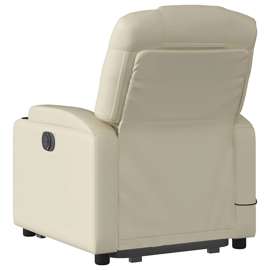 Sta-op-massagestoel elektrisch kunstleer crèmekleurig is nu te koop bij PeponiXL, paradijselijk wonen!