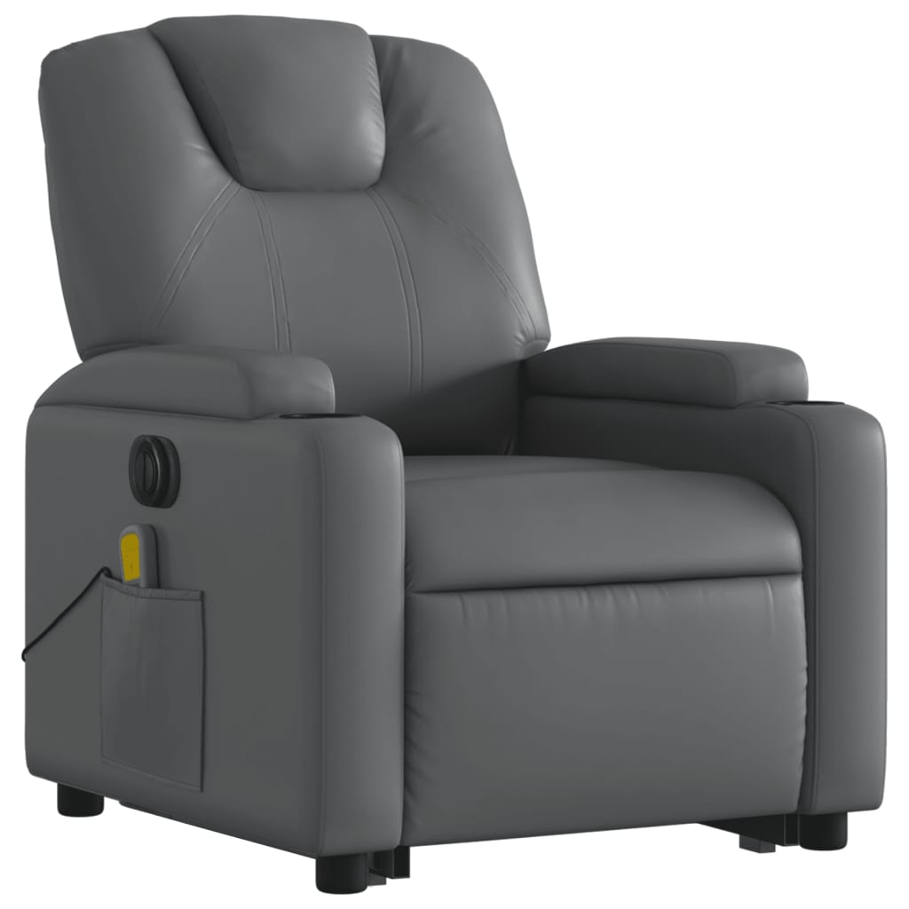 Sta-op-massagestoel elektrisch kunstleer grijs is nu te koop bij PeponiXL, paradijselijk wonen!