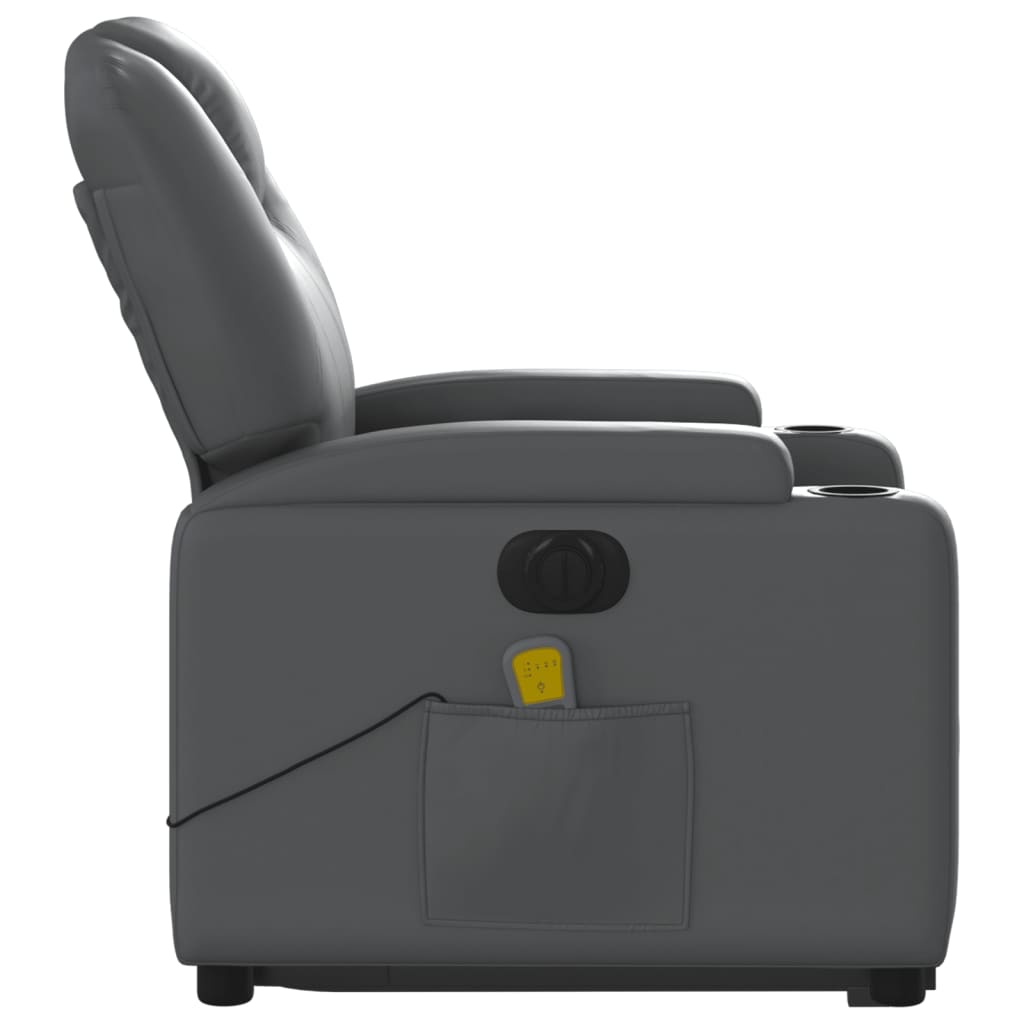 Sta-op-massagestoel elektrisch kunstleer grijs is nu te koop bij PeponiXL, paradijselijk wonen!